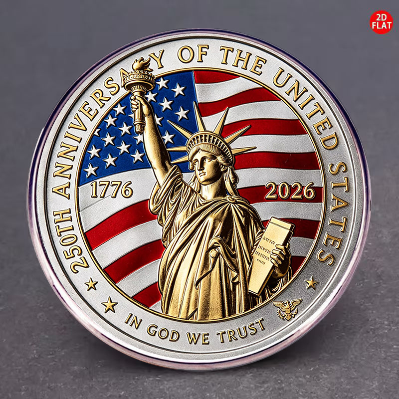Collectible Vintage Brooches - 2D Flat, 2026 American Independence 250th
