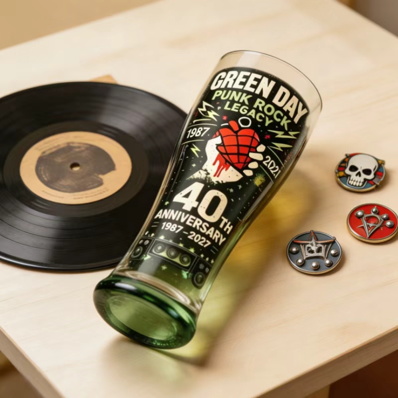 Vintage Collectible Glass - Retro Punk Rock 40 Year Commemorative