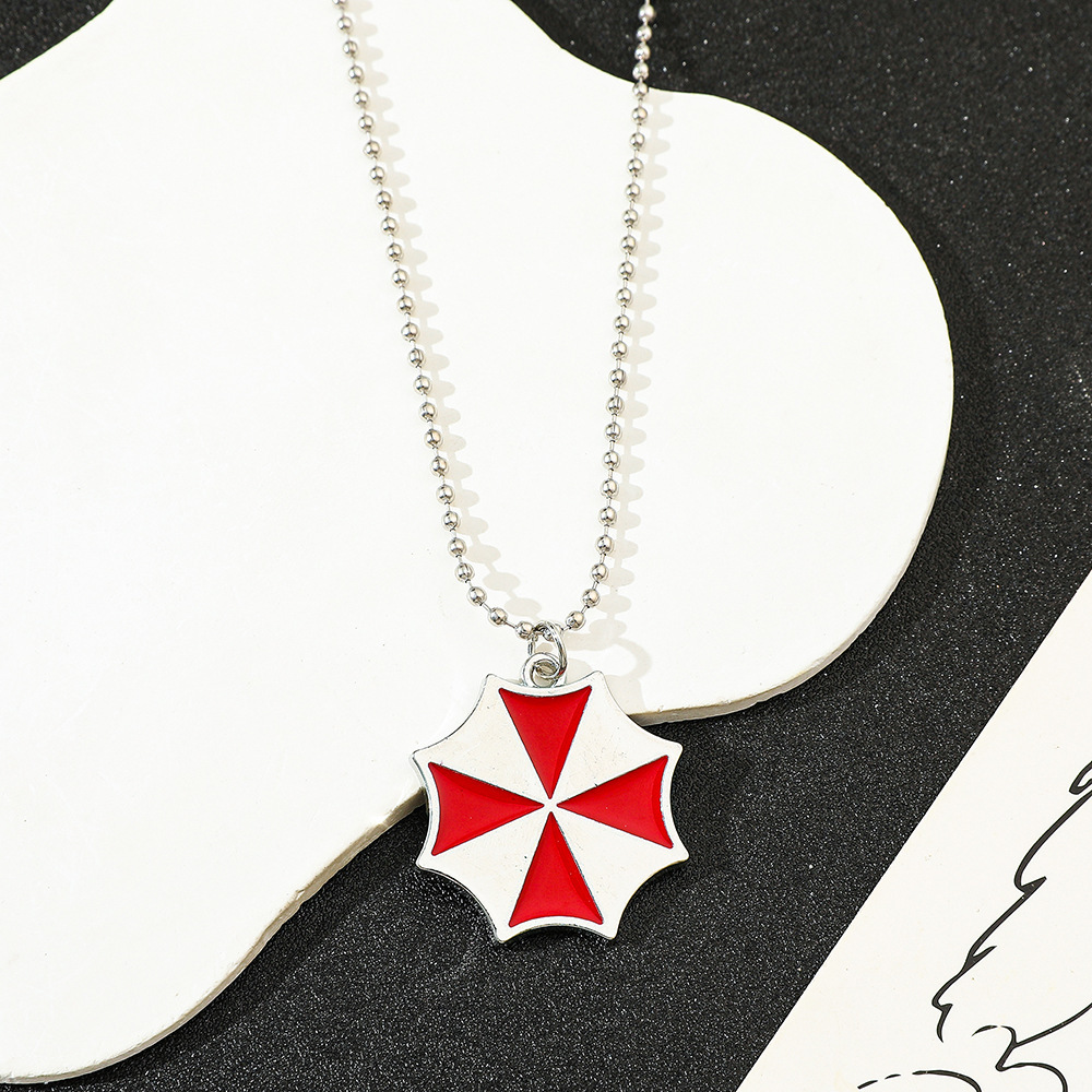 Vintage Necklace - Vintage Fashion Red Umbrella Pendant Necklace