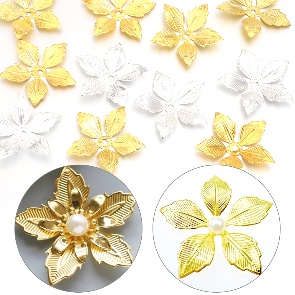 Vintage Collector - 30pcs Vintage Gold Silver Colors Flowers