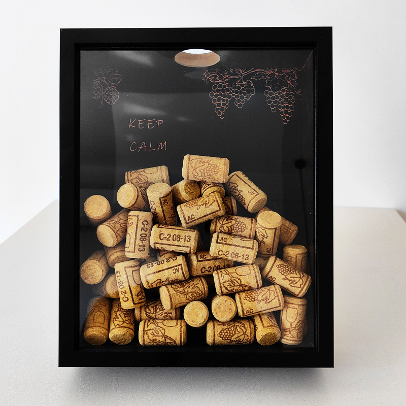 Red Wine Cork Display Frame Wo - Vintage Collectible Glass บทวิจารณ์และราคา