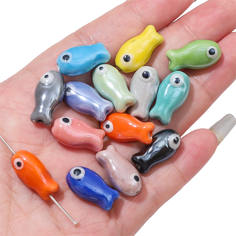 10Pcs Vintage Fish Ceramic Bea - Vintage Necklace บทวิจารณ์และราคา