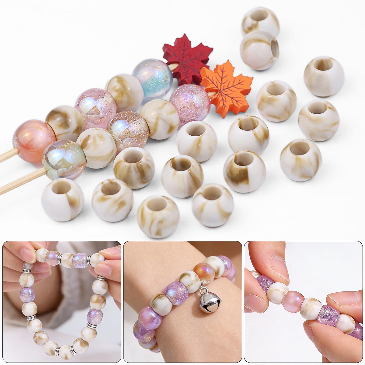 20/40/60pcs 12mm Large Hole Ma - Vintage Collectible Marbles บทวิจารณ์และราคา