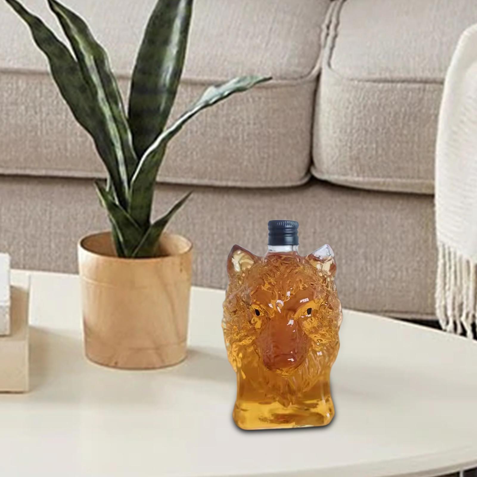 Whiskey Bottle Wolf Shape Wine - Vintage Collectible Glass บทวิจารณ์และราคา