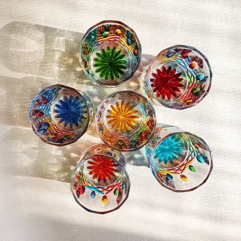 Designer Cup Colorful Jewelry  - Vintage Collectible Glass บทวิจารณ์และราคา