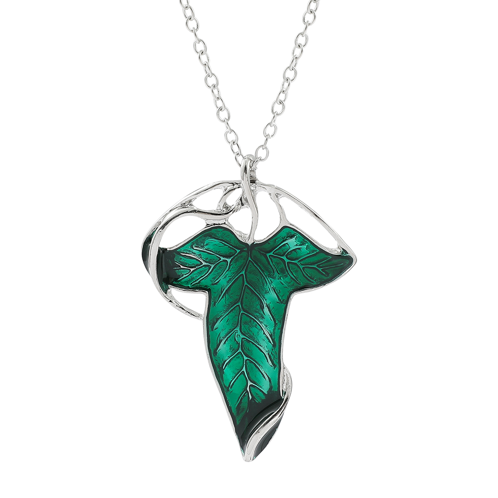 Vintage Green Leaf Pendant Nec - Vintage Necklace บทวิจารณ์และราคา