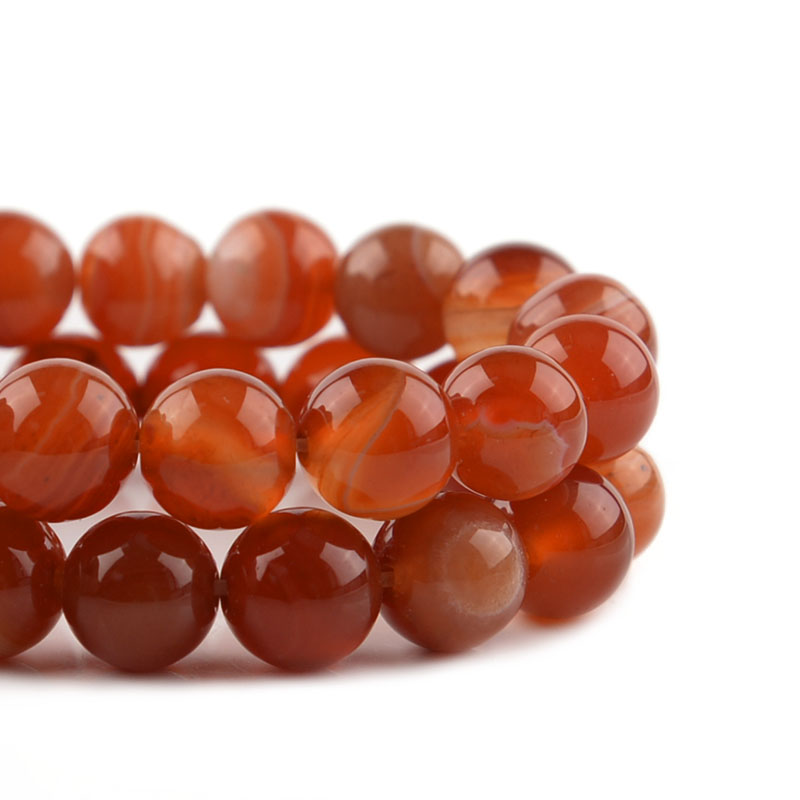 1 Strand Red Striped Agate Nat - Vintage Collector บทวิจารณ์และราคา
