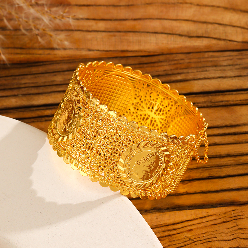 Vintage Coin Pattern Cuff Brac - Vintage Collectible Coins บทวิจารณ์และราคา