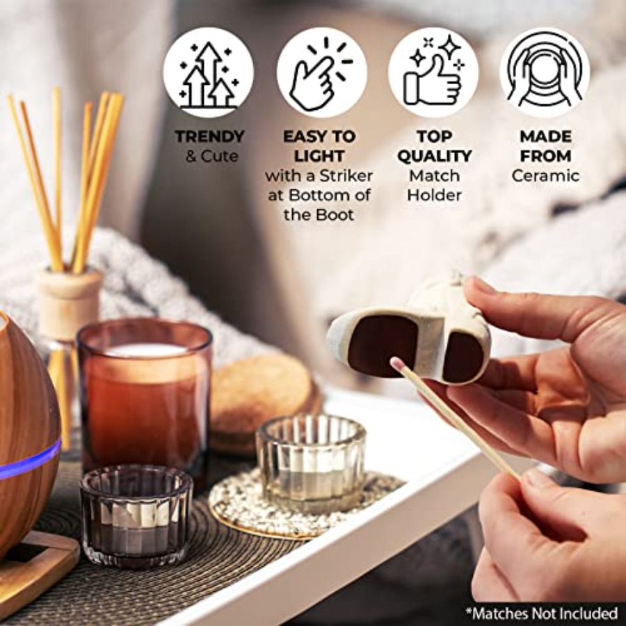 Cowboy Boot Ceramic Match Hold - Collectible Vintage Matches บทวิจารณ์และราคา
